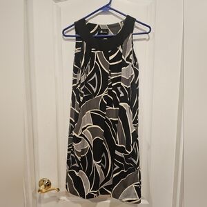 AB Studio Geometric Print In Black-Gray & Cream Colors W Pockets Size S